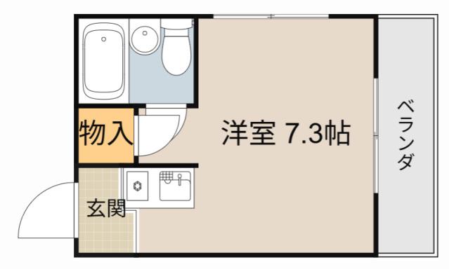 萱島サンヴィアンテ(ワンルーム/4階)の間取り写真