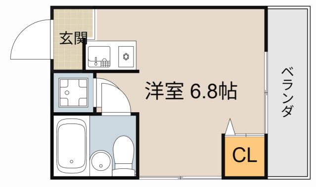 萱島サンヴィアンテ(ワンルーム/4階)の間取り写真
