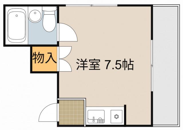 萱島サンヴィアンテ(ワンルーム/4階)の間取り写真
