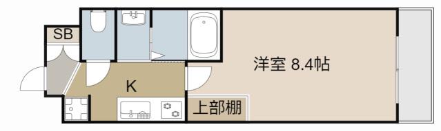 LUXE門真Ⅱ(1K/14階)の間取り写真