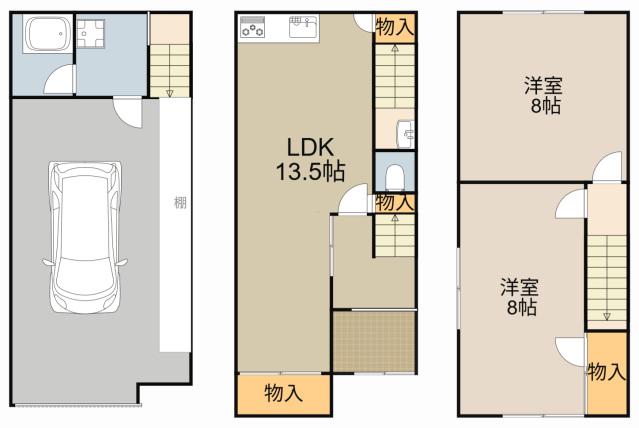 京阪電気鉄道京阪線 大和田駅(大阪) 徒歩5分 2階建 築44年(2LDK)の間取り写真