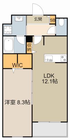 イレーネ守口(1LDK/2階)の間取り写真