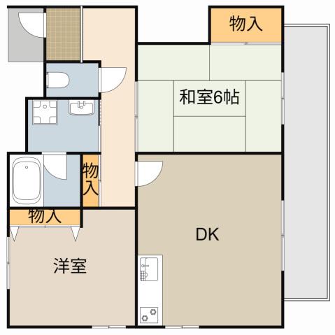グランフォルム彩都(2DK/2階)の間取り写真