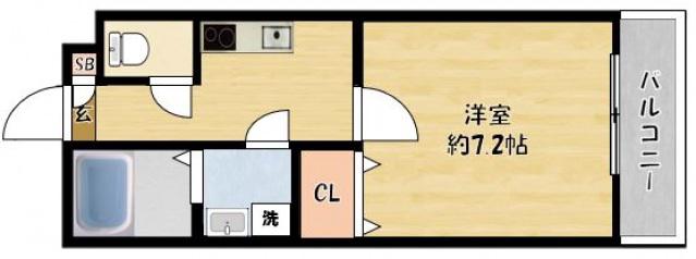 プレゾン(1K/1階)の間取り写真