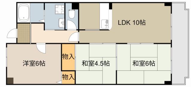 コーポ小林(3LDK/3階)の間取り写真