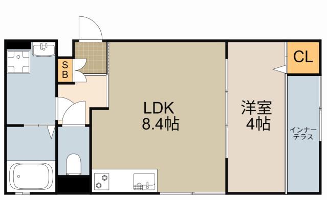 アムールシトラス(1LDK/1階)の間取り写真