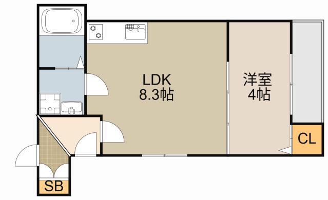 アムールシトラス(1LDK/2階)の間取り写真