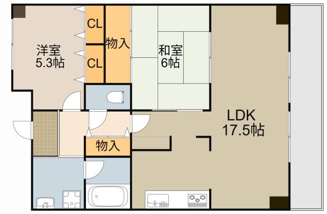 彩テラス(2LDK/7階)の間取り写真