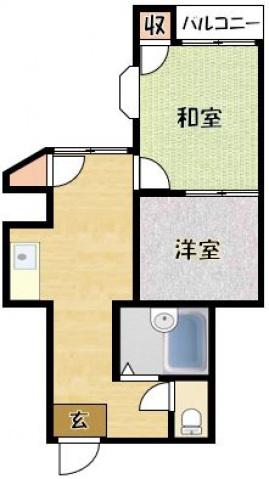 ベルデハイツ大池(2DK/3階)の間取り写真
