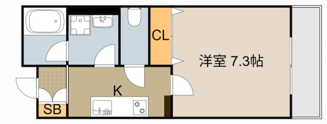 INOVE寝屋川大利元町(1K/2階)の間取り写真