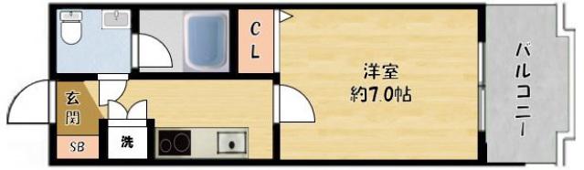 グレーシィ門真(1K/2階)の間取り写真