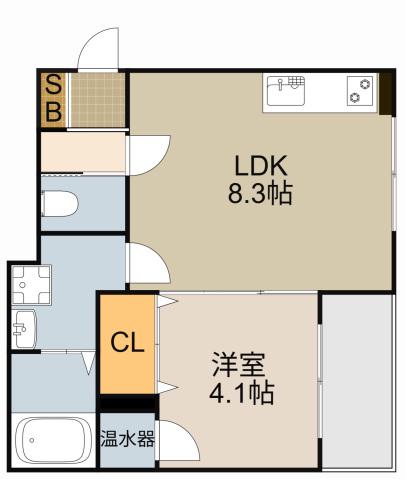 GIRASOL KADOMA(1LDK/1階)の間取り写真