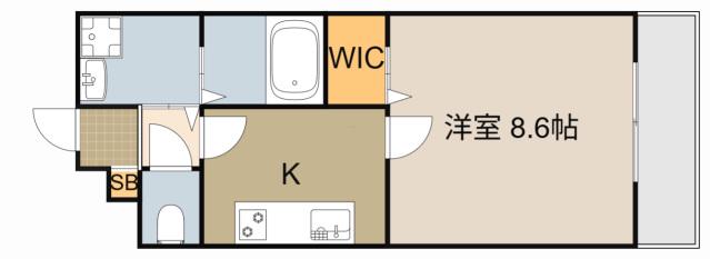アンプルールクラージュ三喜Ⅰ(1K/2階)の間取り写真