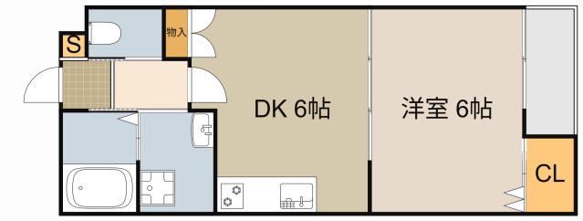グレートヒルズ8番館(1DK/3階)の間取り写真