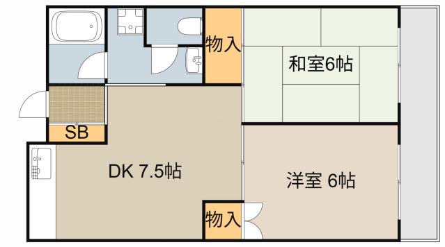 フリーディオ大和田(2DK/3階)の間取り写真