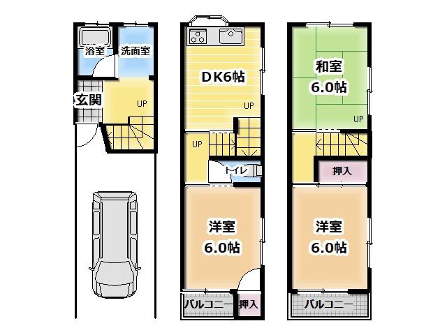 京阪電気鉄道京阪線 大和田駅(大阪) 徒歩16分 3階建 築28年(3DK)の間取り写真