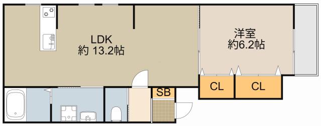 CIEL COURT門真南(1LDK/2階)の間取り写真