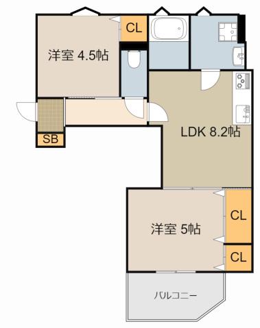 スリール明和Ⅰ(2LDK/1階)の間取り写真