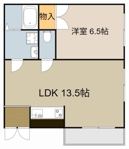 コーポ福寿(1LDK/3階)の間取り写真