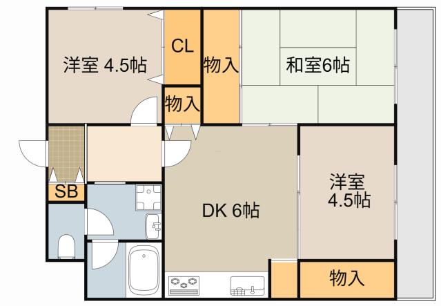 グレイス辻本(3DK/7階)の間取り写真
