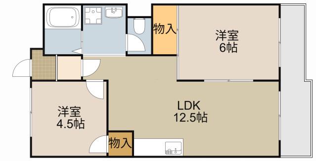 第2林マンション(2LDK/1階)の間取り写真