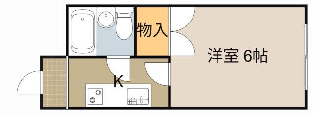 三島ハイツ(1K/2階)の間取り写真