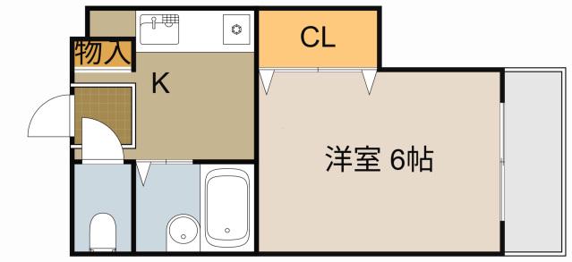 スタジオM(1K/3階)の間取り写真