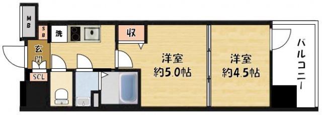 LUXENA KADOMA(2K/3階)の間取り写真