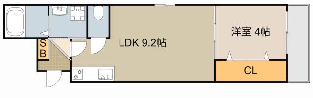プレミア大日(1LDK/3階)の間取り写真