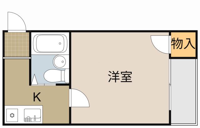 フリーディオ春日町(1DK/4階)の間取り写真