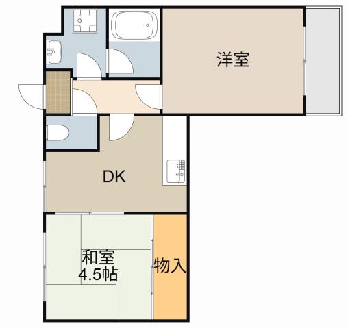 レスターテⅣ(2DK/1階)の間取り写真