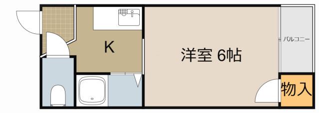 ディパーチャ大和田(ワンルーム/2階)の間取り写真