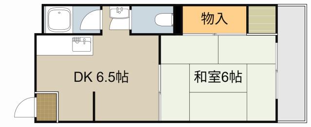 藤田マンション(1DK/5階)の間取り写真