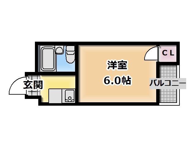 バードヒル古川橋(1K/3階)の間取り写真