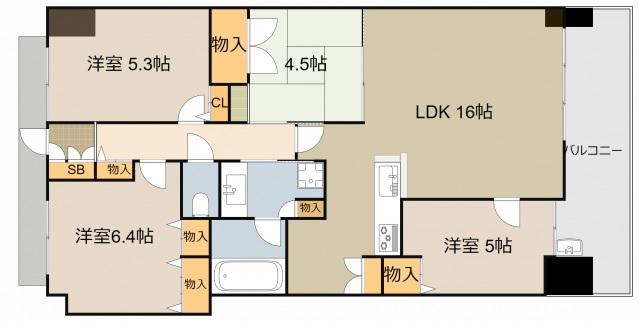 エステムコート香里園(4LDK/9階)の間取り写真