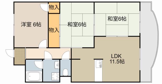 ベルドミール(3LDK/5階)の間取り写真