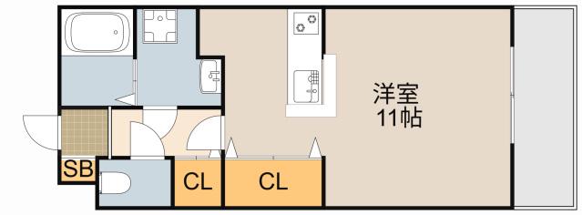 MONTAGNE(ワンルーム/1階)の間取り写真