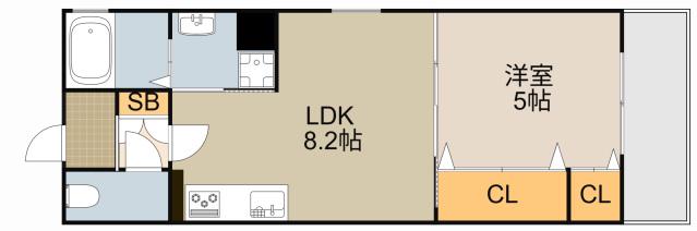 フォレストクリエオーレ城垣町弐番館(1LDK/3階)の間取り写真