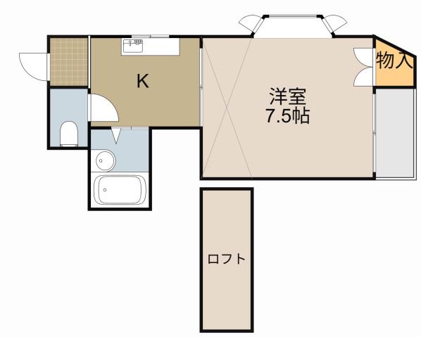 エクセル上島頭(1K/4階)の間取り写真