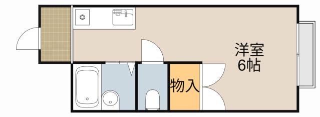 イーストタウンハイツ(ワンルーム/3階)の間取り写真