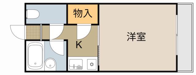 ロータリーマンション萱島西(1K/1階)の間取り写真