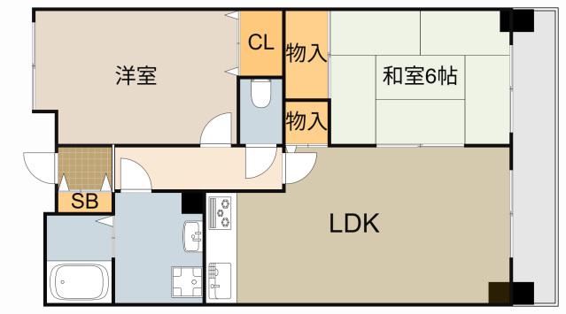 グレイシィーK.Y(2LDK/4階)の間取り写真