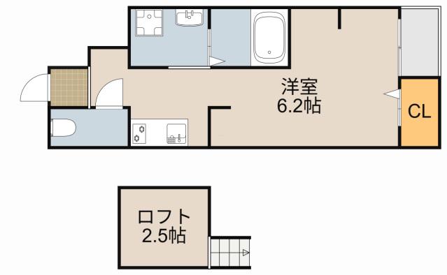 あんしん石津南町08‐4005(ワンルーム/1階)の間取り写真