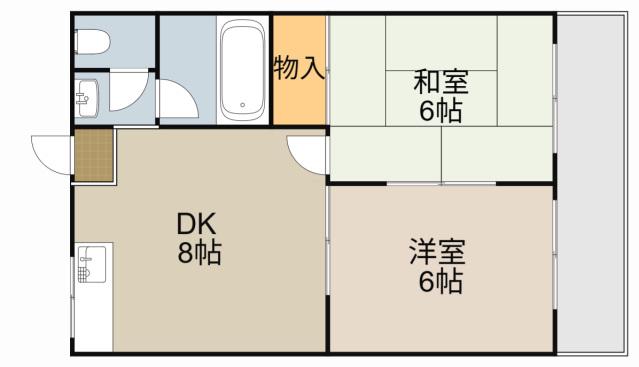 シャトーレジデントIKEDA(2DK/4階)の間取り写真
