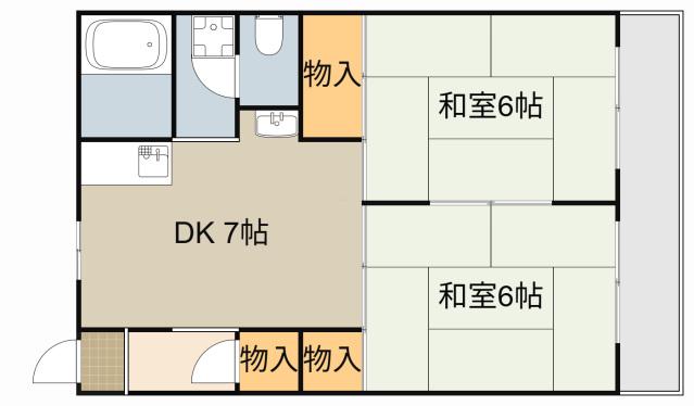富士コーポラス(2DK/5階)の間取り写真