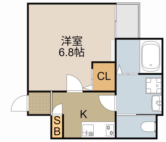 H-MAISON門真南Ⅱ(1K/2階)の間取り写真