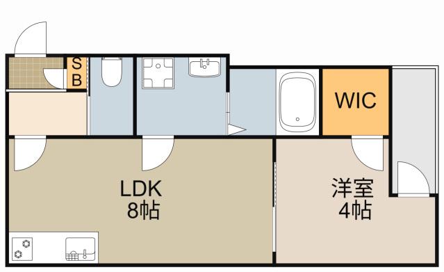H-MAISON門真南Ⅱ(1LDK/2階)の間取り写真