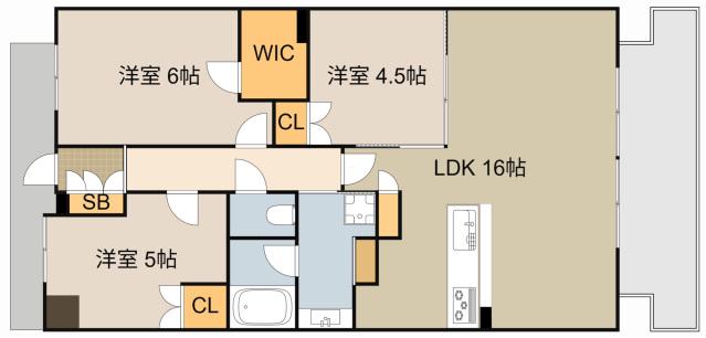 パークホームズLALA門真(3LDK/3階)の間取り写真