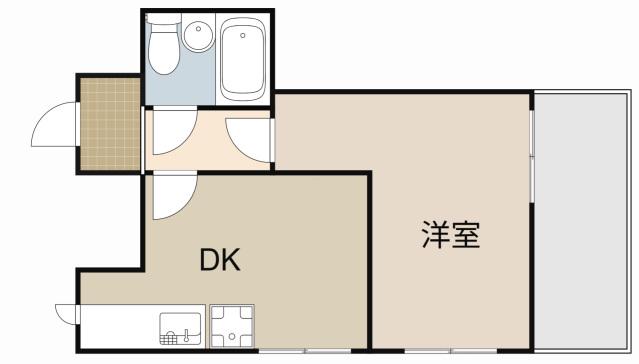 みなみマンション(1DK/3階)の間取り写真