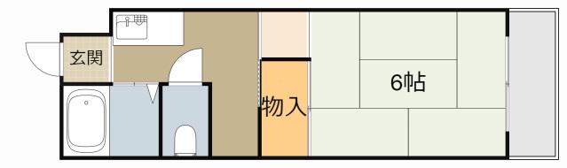 川島第6ビル(1K/3階)の間取り写真